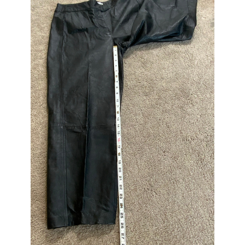 Bagatelle Women's Black 100% Leather Pants Straight Leg Sz 14 Mob Wife Motocore - Picture 12 of 16